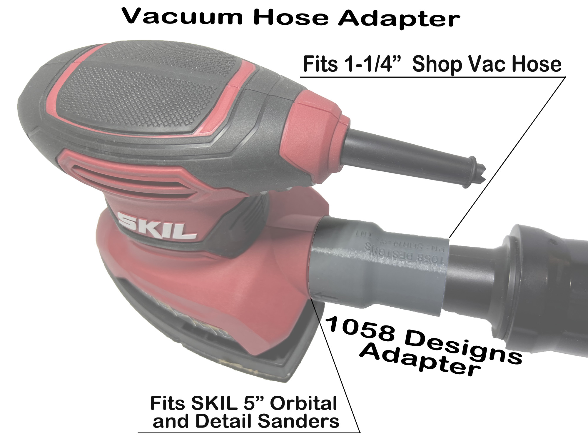 IMG_0681 Vacuum Hose Adapter for SKIL Corded Multi-Function Detail Sander SR211601 SR232301 SR250801 Shop Vac Dust Reducer Collector