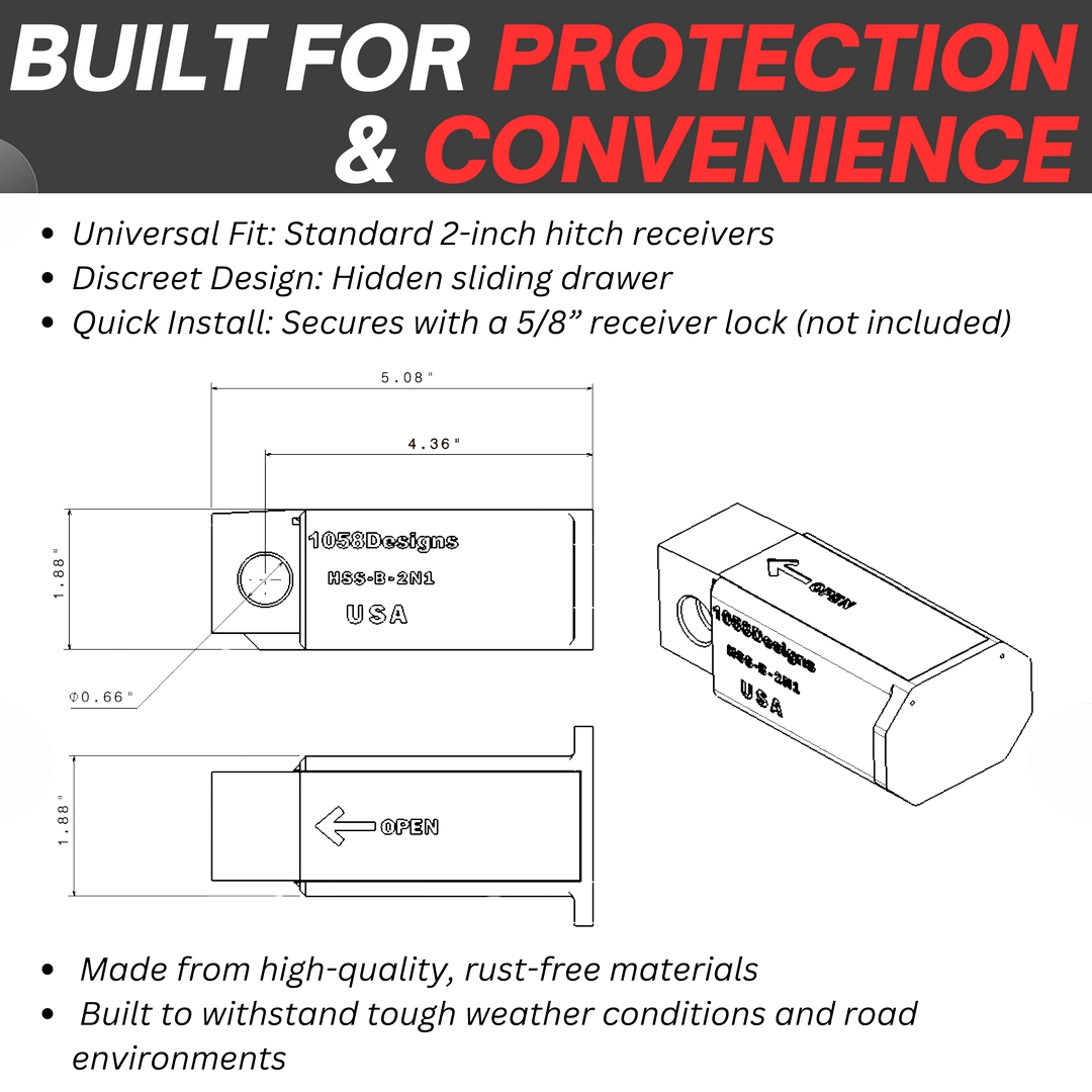 Car Hitch Lock Box Safe - 1058 Designs 01