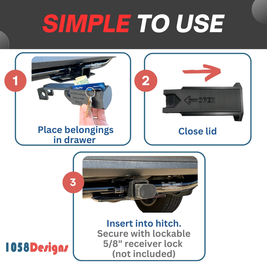 Car Hitch Lock Box Safe - 1058 Designs 03
