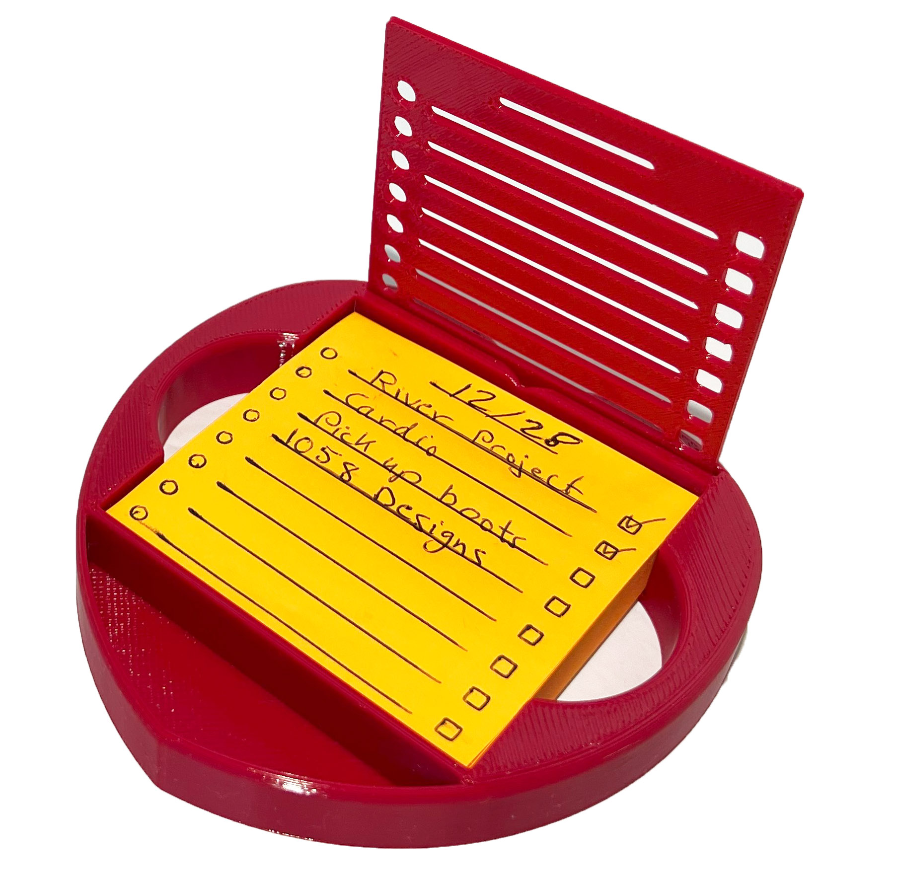 Heart Sticky Note Holder with Stencil Red Dispenser Post-It 3x3 Valentine Gift Idea