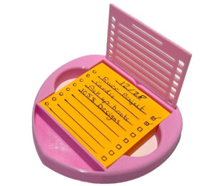 IMG_6623 Heart Sticky Note Holder with Stencil Pink Dispenser Post-It 3x3 Valentine Gift Idea