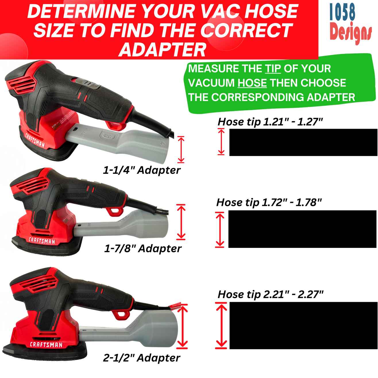 Sander Vacuum Adapter for CRAFTSMAN Detail Sander CMEW210 by 1058 Designs 03